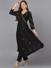 Black Silk Blend Umbrella Cut Rogan work